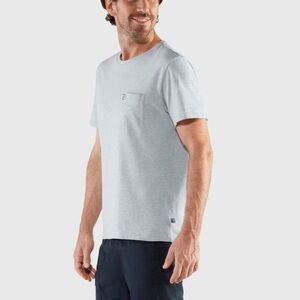 Men's Fjallraven Ovik T-Shirt Light/Med Gray Grey GUC! 100% organic cotton